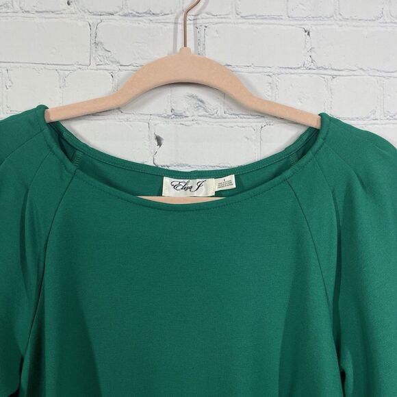 Eliza J Mini Sheath Dress Women's Size 8 Kelly Green Balloon Sleeve Stretch - Picture 3 of 13